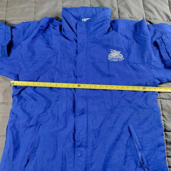 Vintage Disney Vacation Club Mens Large Blue Full Zip Rain Jacket Casual
